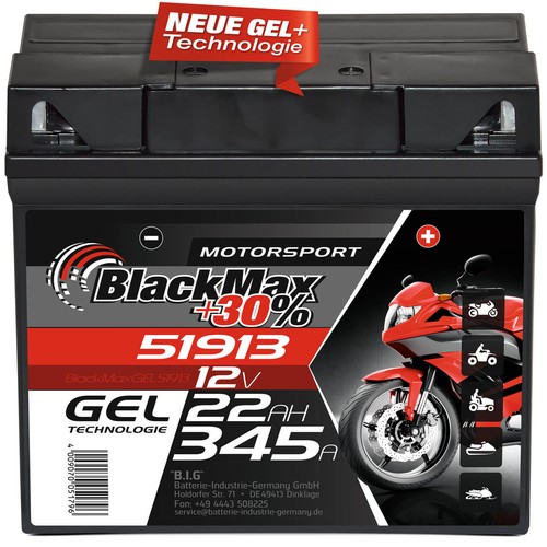 Gel motorradbatterie 12v 22ah - 12v,