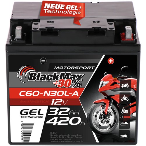Motorradbatterie 30ah blackmax - motorradbatterie,
