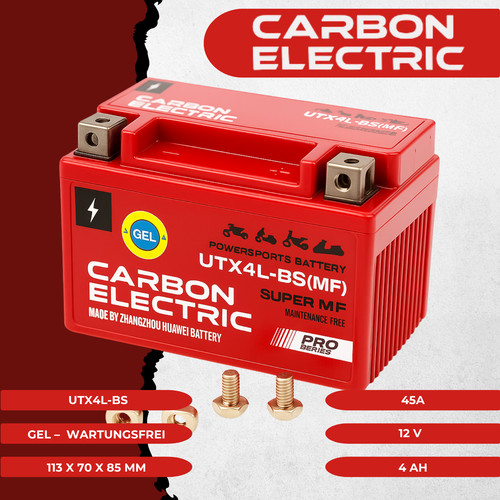 Gel batterie 12v 4ah ytx4l - 4ah, ytx4l-bs